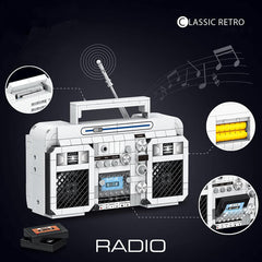 Retro radio building brick model 645pcs