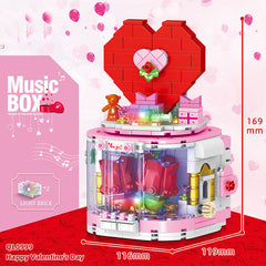 Heart music box building brick model,520pcs