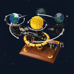 Solar system simulation earth revolution building block kit 865pcs